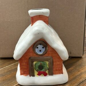 Ceramic Holiday House Candle Holder